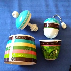 Ceramic Tea Steeper & Honey set